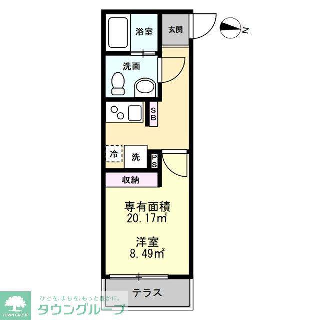 SAIL五香南(1K/1階)の間取り写真