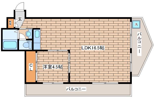 甲南メゾン春日(1LDK/2階)の間取り写真