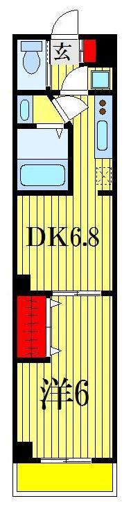 DAIYA RESIDENCE CHIBA(1DK/4階)の間取り写真