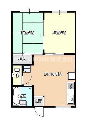 オブリガード・アイI(2DK/1階)の間取り写真