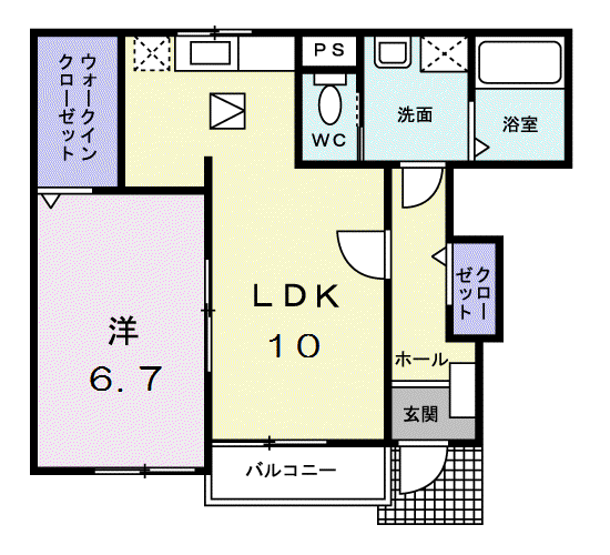 イーストレジデンス(1LDK/1階)の間取り写真