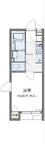 ミランダファレノ(1K/1階)の間取り写真