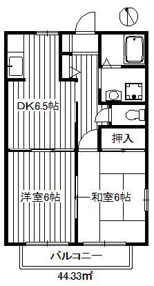ファミーユ・ドミ(2DK/2階)の間取り写真