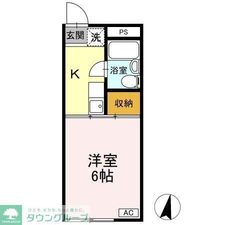 ヴェナスハイム(1K/2階)の間取り写真