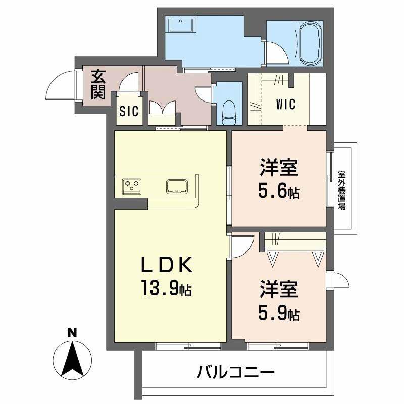 メゾン エディアン 新金岡(2LDK/3階)の間取り写真