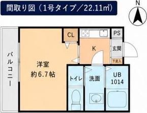 巽南アパート ORIENTAL COURT(1K/3階)の間取り写真