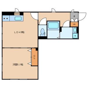 アジュール駒形(1LDK/1階)の間取り写真
