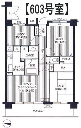 KS桜川(3LDK/6階)の間取り写真