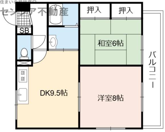 FORT IN 99(2DK/2階)の間取り写真
