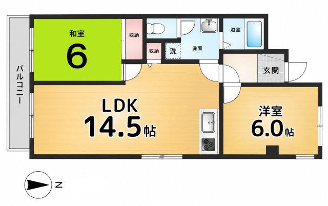 第2栄和マンション(2LDK/3階)の間取り写真