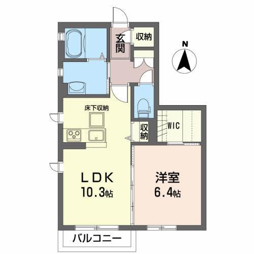 BRIGHT HILLS(1LDK/1階)の間取り写真