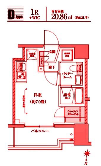 プレミアムフラット横濱上大岡(ワンルーム/3階)の間取り写真