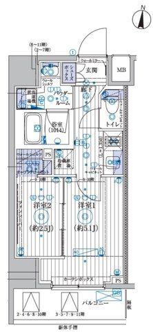 ブライズ東陽町(1K/6階)の間取り写真