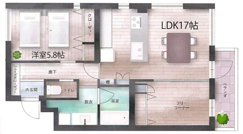 RHINO FLATS JOY(2LDK/2階)の間取り写真