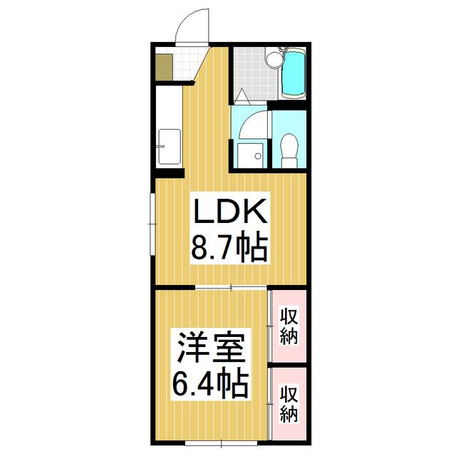 フレグランス上の原(1LDK/1階)の間取り写真