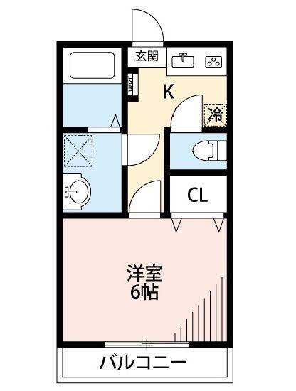 KハウスR(1K/1階)の間取り写真