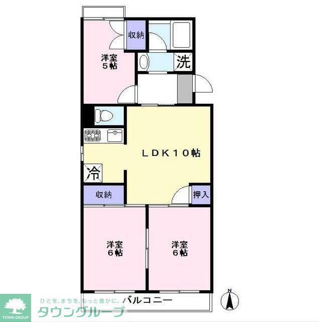 ラフィーヌ・ベルデアール(3LDK/2階)の間取り写真