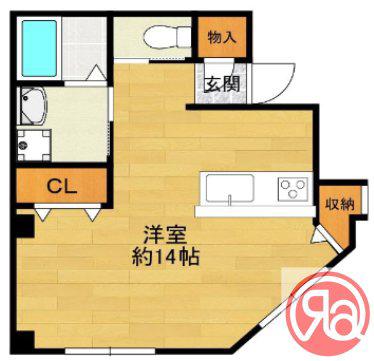 メゾンユタカ(ワンルーム/2階)の間取り写真