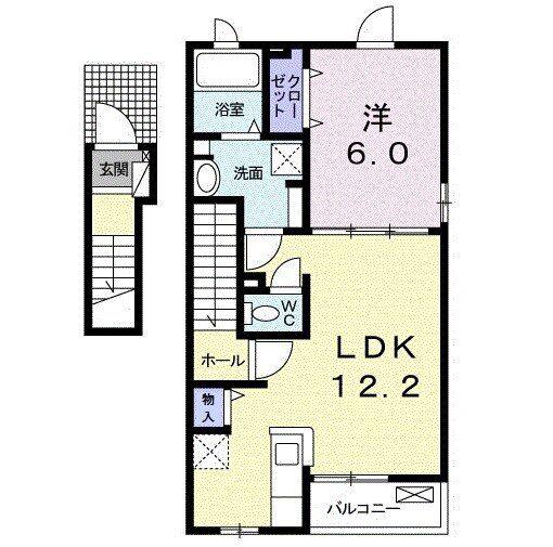KLAR GARDENII(1LDK/2階)の間取り写真