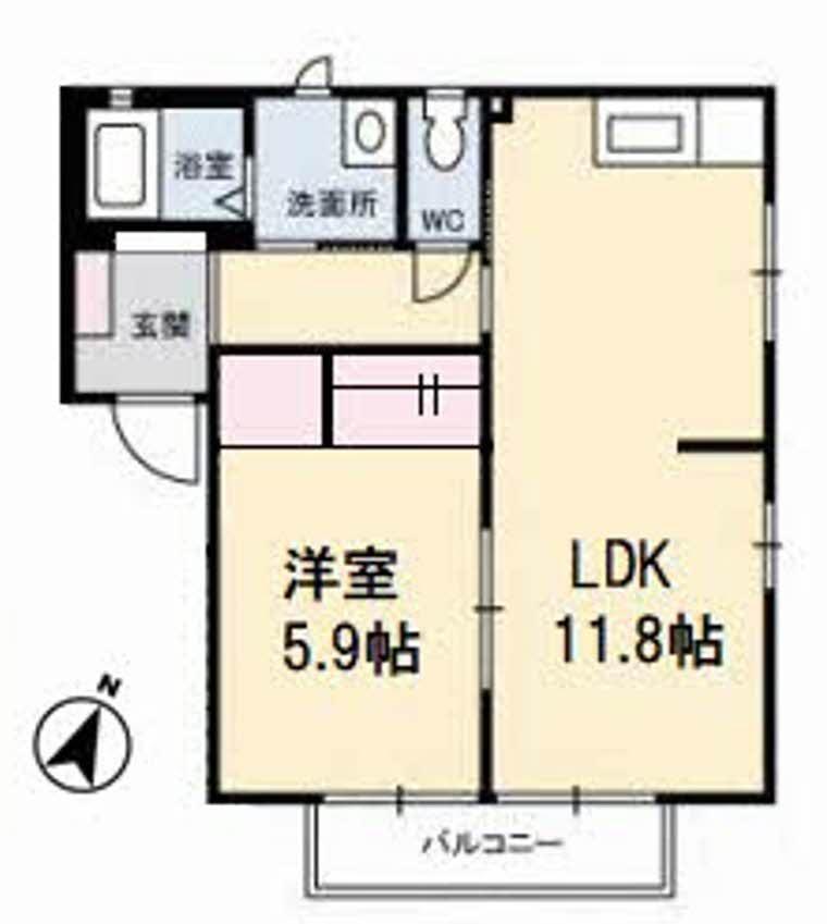 グランシャリオ(1LDK/2階)の間取り写真
