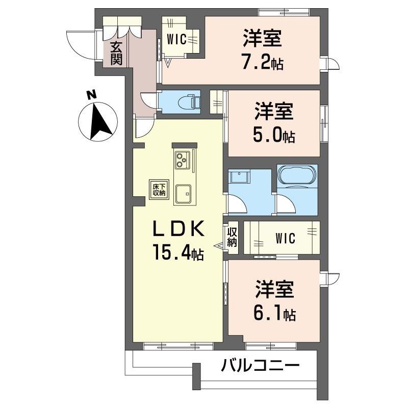 グランド ヒルズ(3LDK/1階)の間取り写真