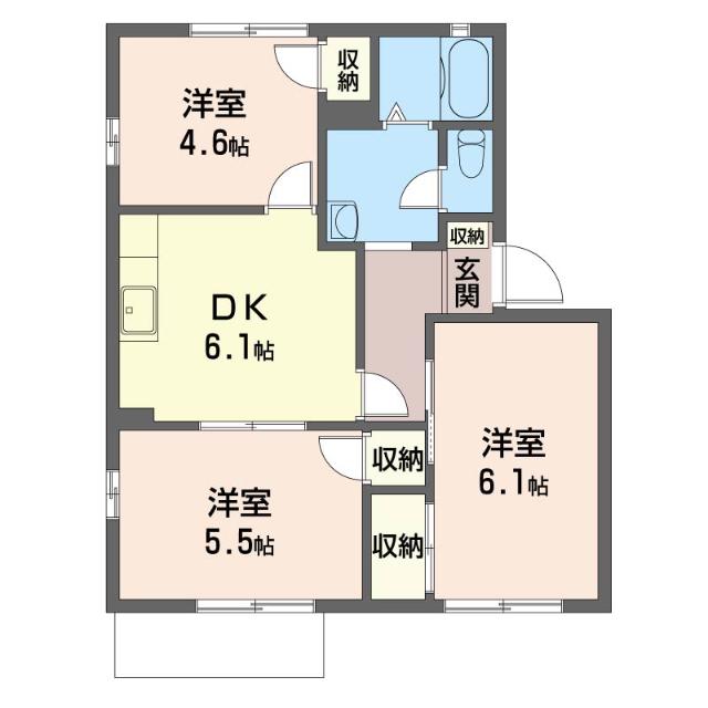 サンロード五反田A(3DK/2階)の間取り写真