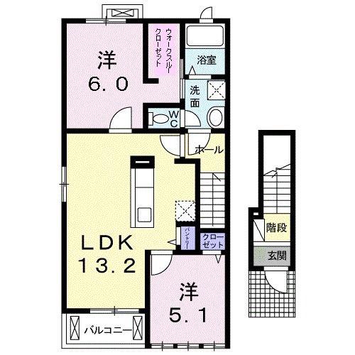 エテルノ(2LDK/2階)の間取り写真