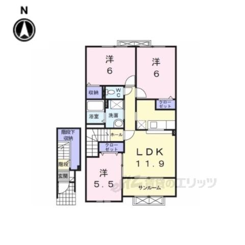 ETERNO・Y Ⅲ(2LDK/1階)の間取り写真