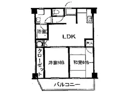 駒場コープ(2LDK/3階)の間取り写真