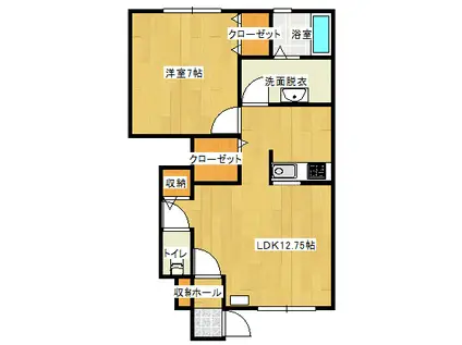 グランシャリオ(1LDK/1階)の間取り写真