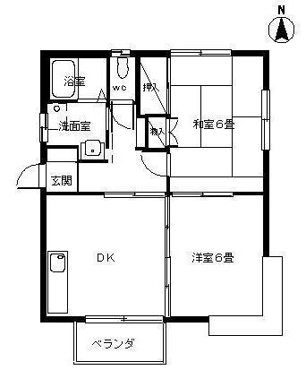 コーポHASHIMOTO I(2DK/2階)の間取り写真