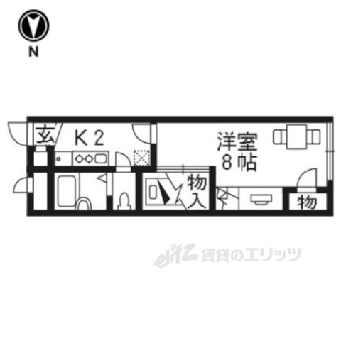 レオパレスQUERCUS(1K/2階)の間取り写真