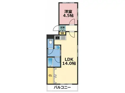 サニーコート諏訪(1LDK/4階)の間取り写真