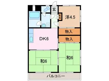 コーポ津田(3DK/2階)の間取り写真