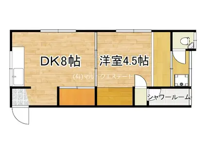 有村アパート(1DK/2階)の間取り写真