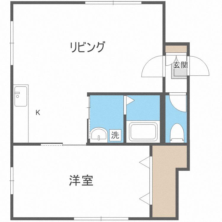 GRACE-COURT南円山(1LDK/2階)の間取り写真