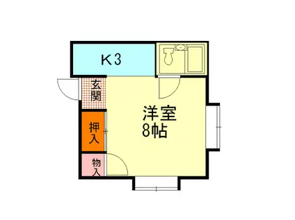 NOOK M-6(1K/2階)の間取り写真