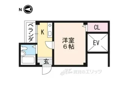 COCO YAMASHINA(1K/4階)の間取り写真