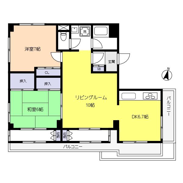 マスミマンション(2LDK/2階)の間取り写真