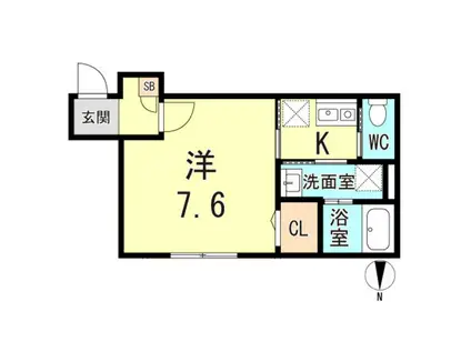 ALEGRIA武庫之荘(1K/1階)の間取り写真