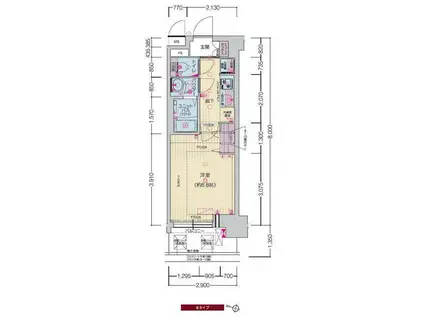 プレサンスOSAKA西中島リエゾン(1K/4階)の間取り写真