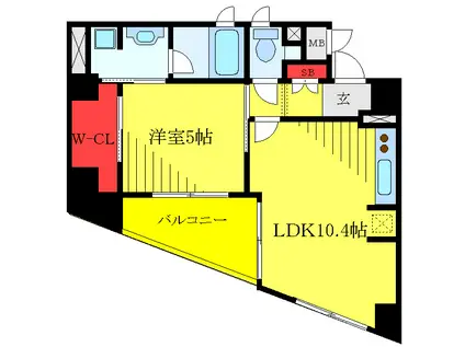 KDX川口幸町レジデンス(1LDK/7階)の間取り写真