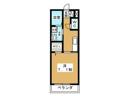 ドルチェ磐田二之宮(1K/3階)の間取り写真