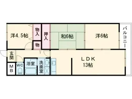 キャピタル新大宮(3LDK/3階)の間取り写真