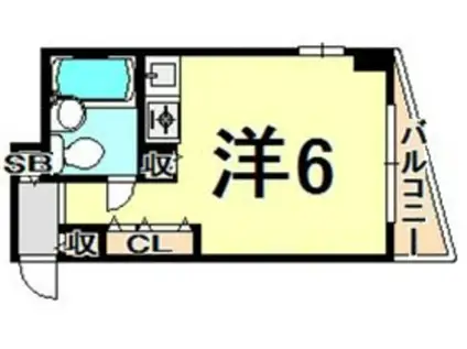キューブ東塚口(ワンルーム/6階)の間取り写真