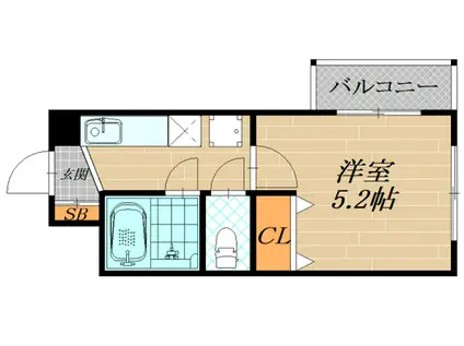 江南マンション(1K/3階)の間取り写真