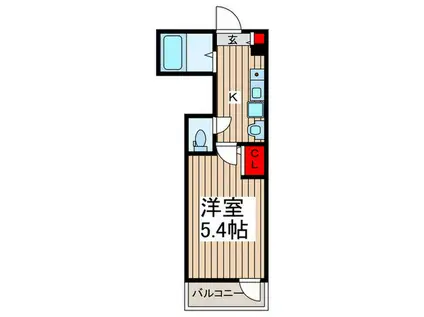 メルディア与野本町IIB(1K/3階)の間取り写真