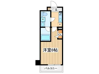 ジェノヴィア川崎2スカイガーデン(1K/2階)の間取り写真