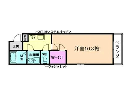 フジパレス福島ノース(1K/2階)の間取り写真