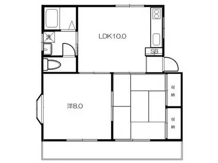 ラデヴィーナ戸塚安行(2LDK/2階)の間取り写真